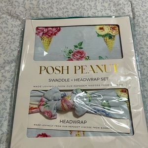 Posh Peanut Camille Swaddle and Headwrap Set